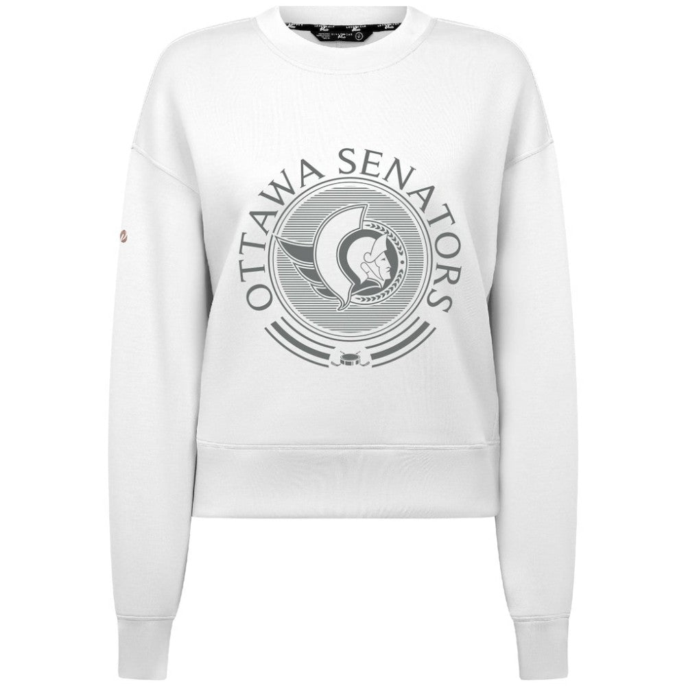 Ottawa Senators Levelwear Women's Slate & Snow Sponge Tri-Blend Sweatshirt - White - NHL