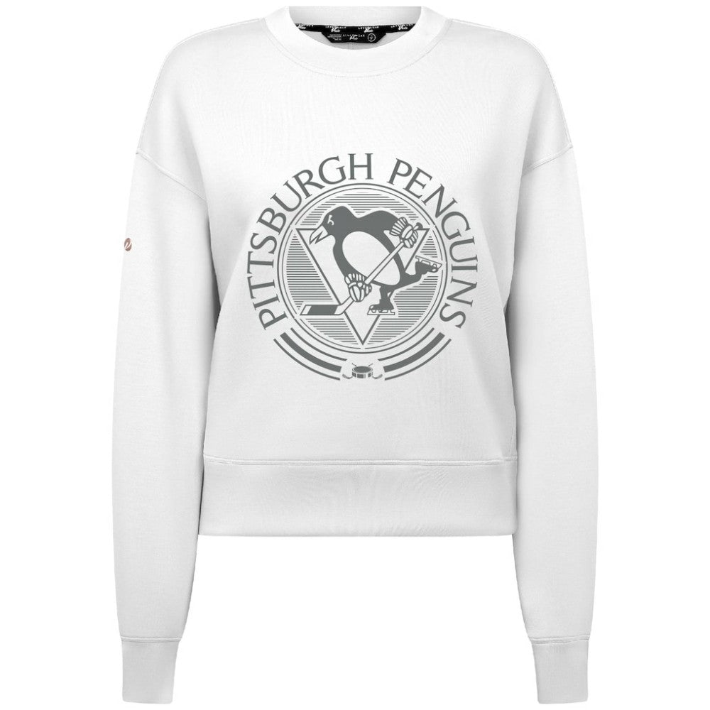 Pittsburgh Penguins Levelwear Women's Slate & Snow Sponge Tri-Blend Sweatshirt - White - NHL