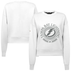 Tampa Bay Lightning Levelwear Women's Slate & Snow Sponge Tri-Blend Sweatshirt - White - NHL