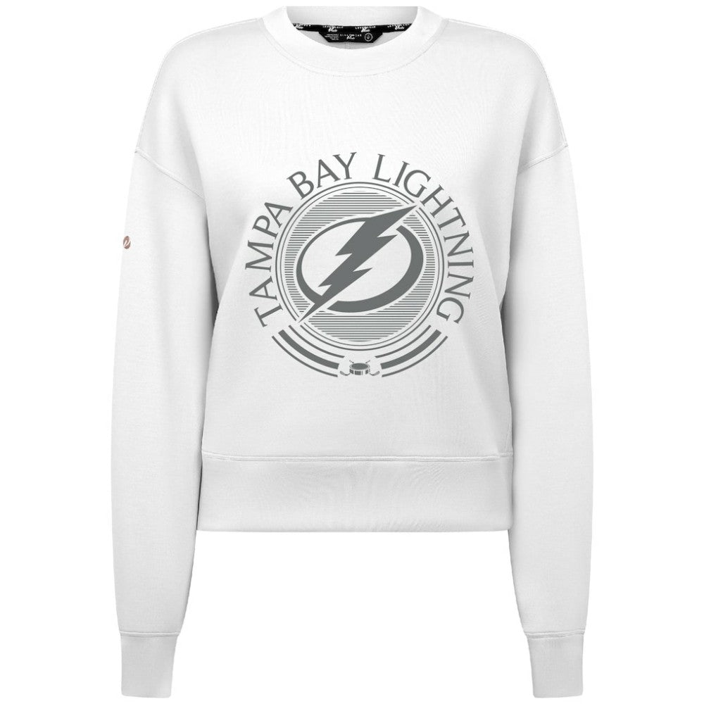 Tampa Bay Lightning Levelwear Women's Slate & Snow Sponge Tri-Blend Sweatshirt - White - NHL