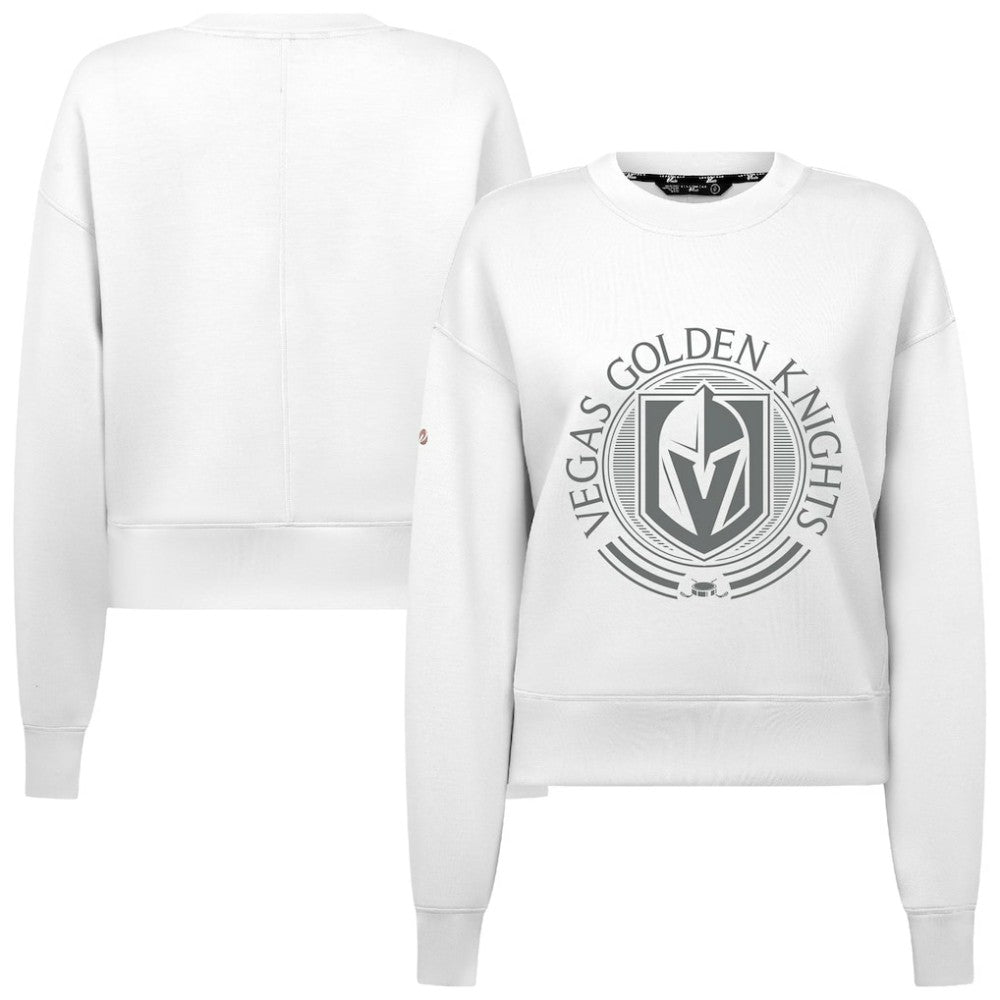 Vegas Golden Knights Levelwear Women's Slate & Snow Sponge Tri-Blend Sweatshirt - White - NHL