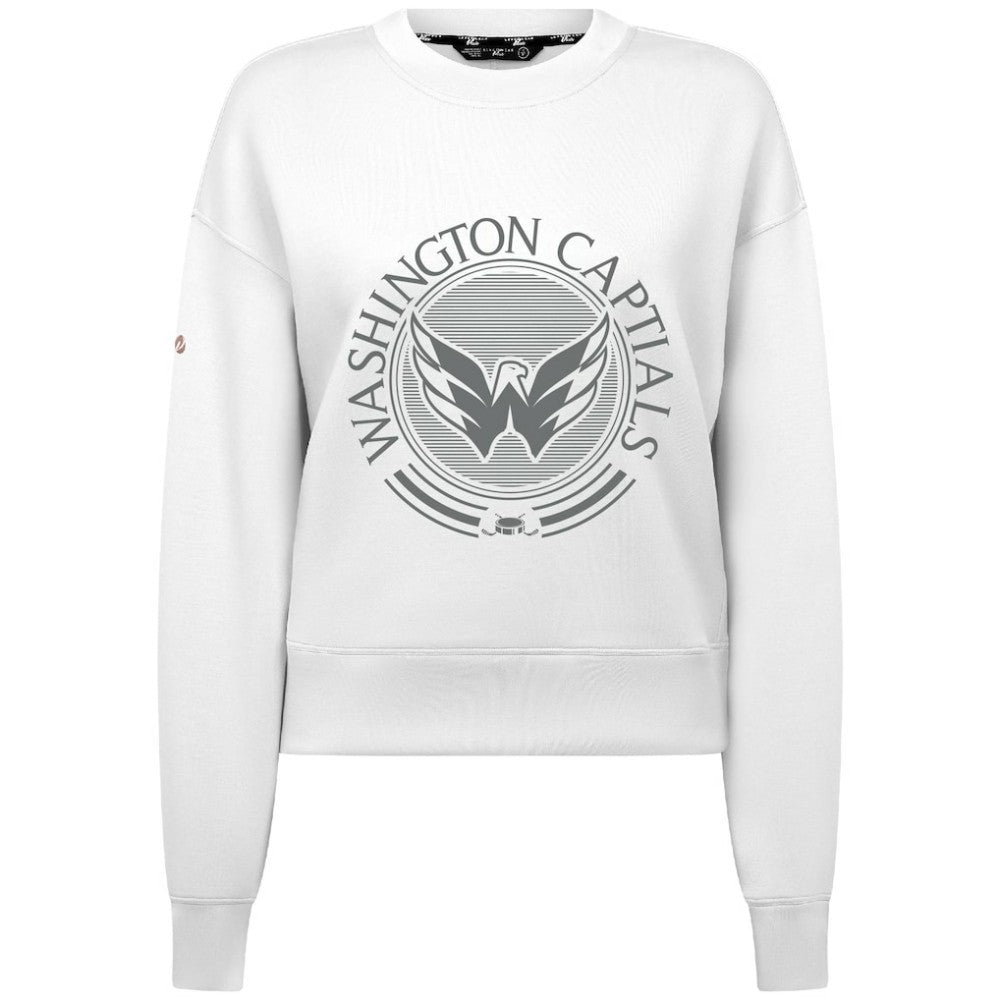 Washington Capitals Levelwear Women's Slate & Snow Sponge Tri-Blend Sweatshirt - White - NHL