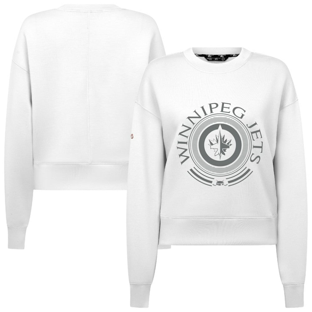 Winnipeg Jets Levelwear Women's Slate & Snow Sponge Tri-Blend Sweatshirt - White - NHL