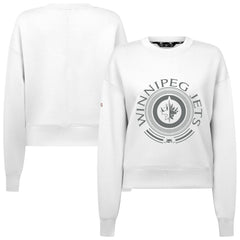 Winnipeg Jets Levelwear Women's Slate & Snow Sponge Tri-Blend Sweatshirt - White - NHL