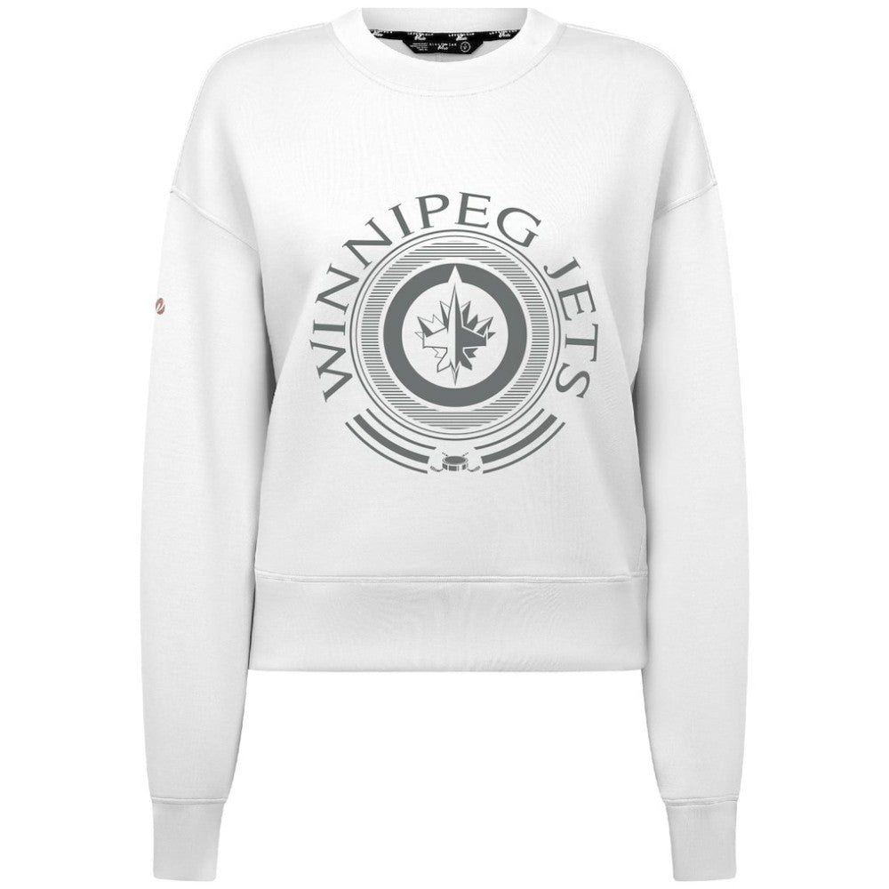 Winnipeg Jets Levelwear Women's Slate & Snow Sponge Tri-Blend Sweatshirt - White - NHL
