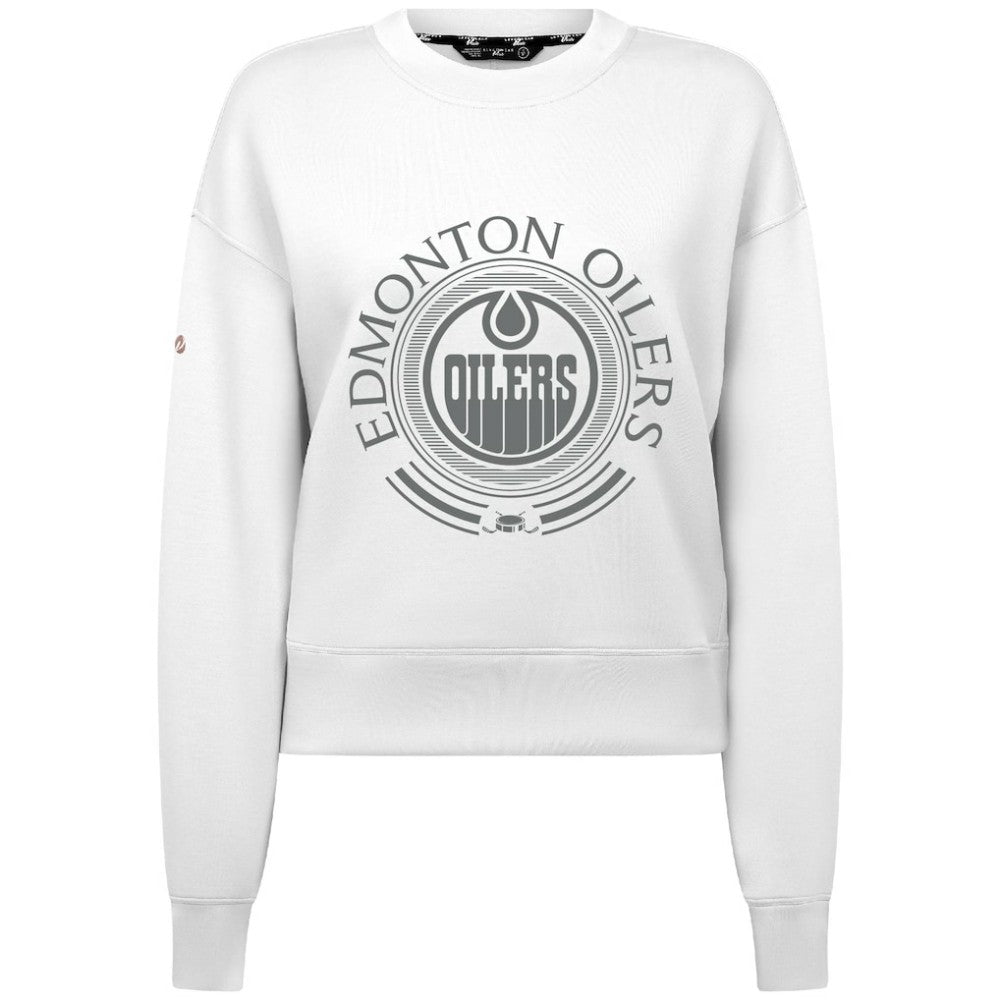 Edmonton Oilers Levelwear Women's Slate & Snow Sponge Tri-Blend Sweatshirt - White - NHL
