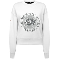 Columbus Blue Jackets Levelwear Women's Slate & Snow Sponge Tri-Blend Sweatshirt - White - NHL