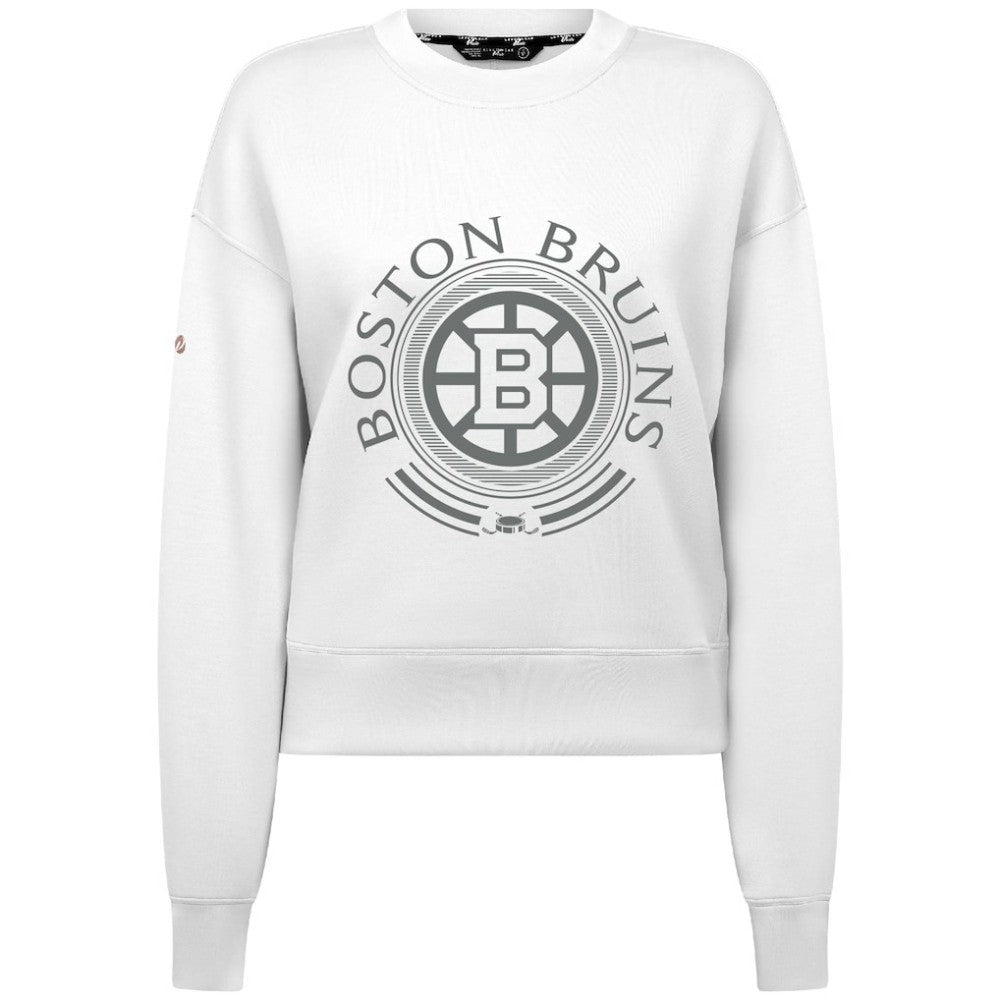 Boston Bruins Levelwear Women's Slate & Snow Sponge Tri-Blend Sweatshirt - White - NHL