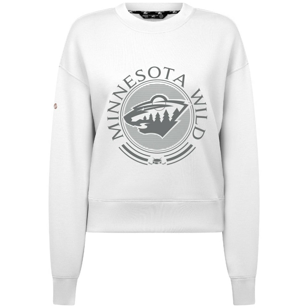 Minnesota Wild Levelwear Women's Slate & Snow Sponge Tri-Blend Sweatshirt - White - NHL