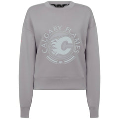 Calgary Flames Levelwear Women's Slate & Snow Sponge Tri-Blend Sweatshirt - Gray - NHL