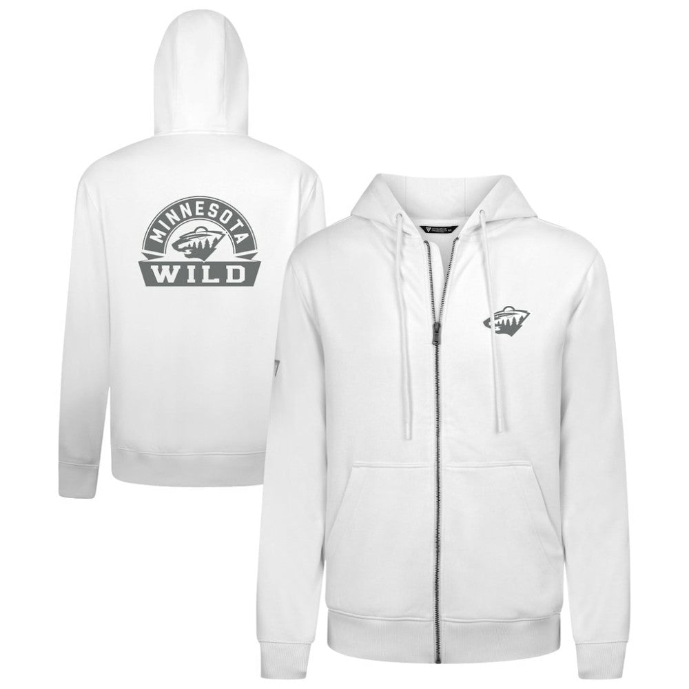 Minnesota Wild Levelwear Podium Chenille Logo Full-Zip Hoodie - White - NHL