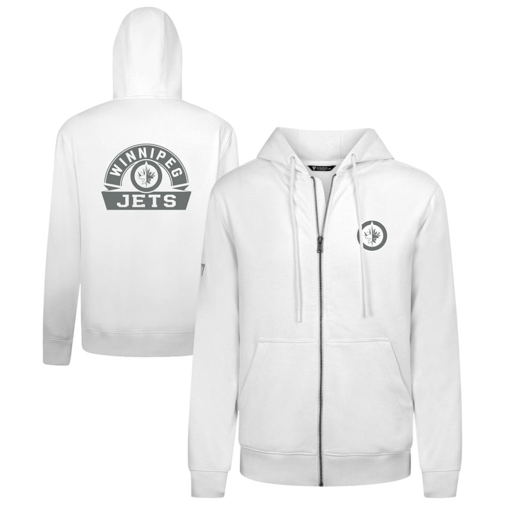 Winnipeg Jets Levelwear Podium Chenille Logo Full-Zip Hoodie - White - NHL