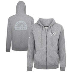 San Jose Sharks Levelwear Podium Chenille Logo Full-Zip Hoodie - Gray - NHL