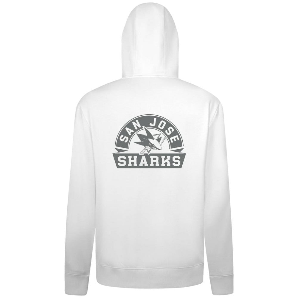 San Jose Sharks Levelwear Podium Chenille Logo Full-Zip Hoodie - White - NHL