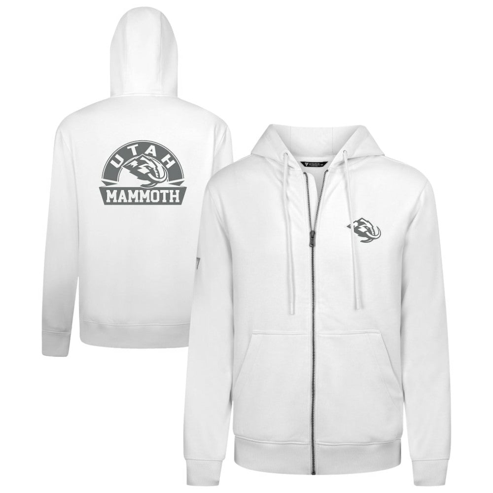 Utah Mammoth Levelwear Podium Chenille Logo Full-Zip Hoodie - White - NHL