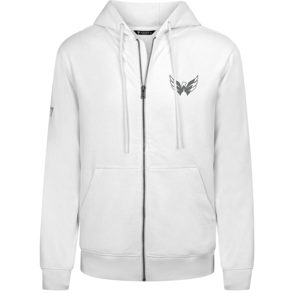 Washington Capitals Levelwear Podium Chenille Logo Full-Zip Hoodie - White - NHL