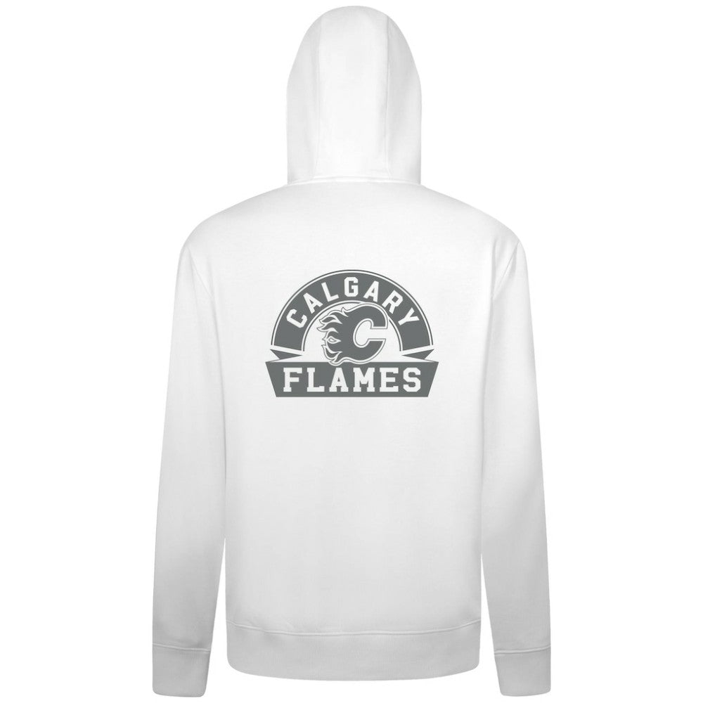 Calgary Flames Levelwear Podium Chenille Logo Full-Zip Hoodie - White - NHL