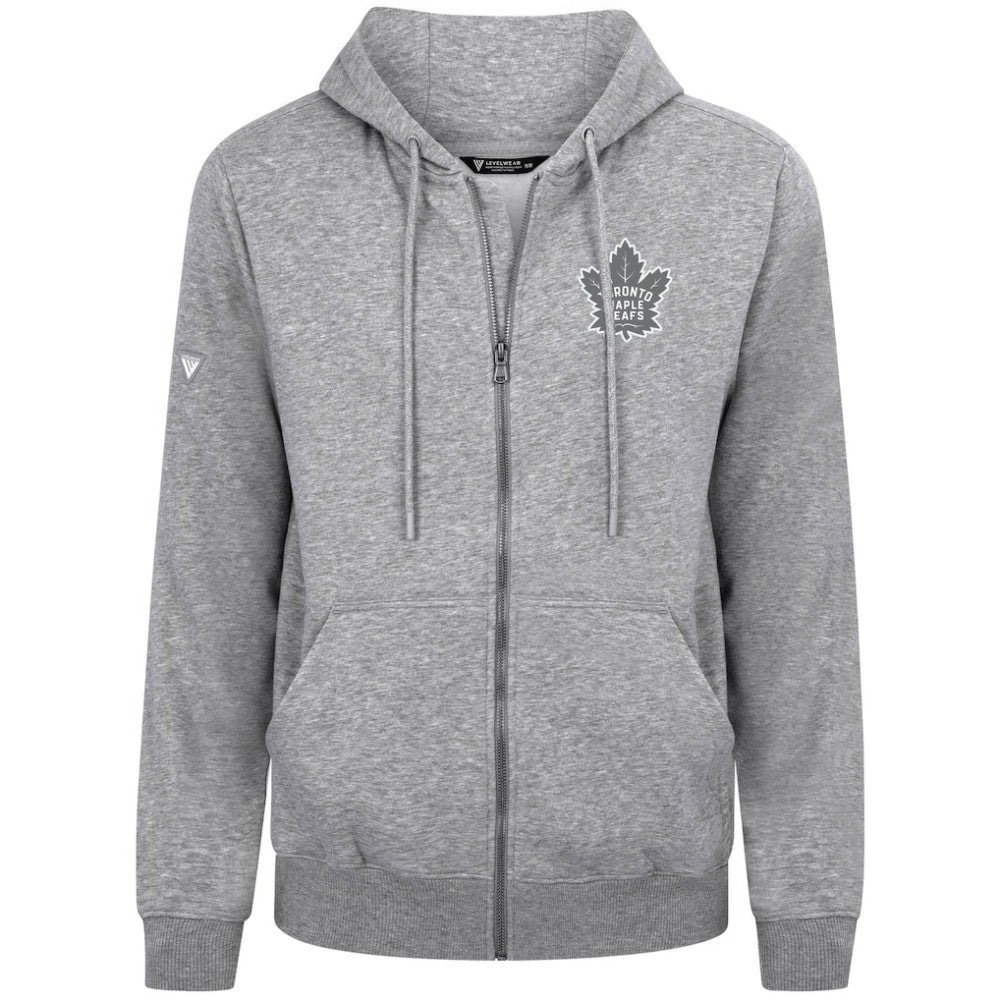 Toronto Maple Leafs Levelwear Podium Chenille Logo Full-Zip Hoodie - Gray - NHL