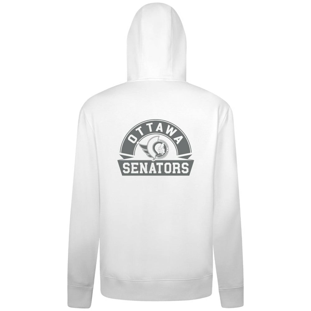 Ottawa Senators Levelwear Podium Chenille Logo Full-Zip Hoodie - White - NHL