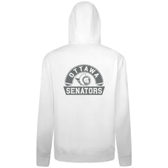 Ottawa Senators Levelwear Podium Chenille Logo Full-Zip Hoodie - White - NHL