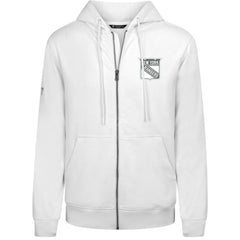New York Rangers Levelwear Podium Chenille Logo Full-Zip Hoodie - White - NHL