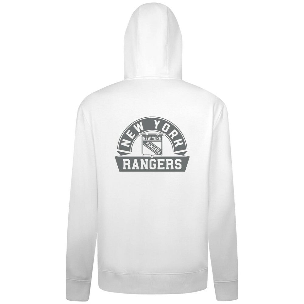 New York Rangers Levelwear Podium Chenille Logo Full-Zip Hoodie - White - NHL