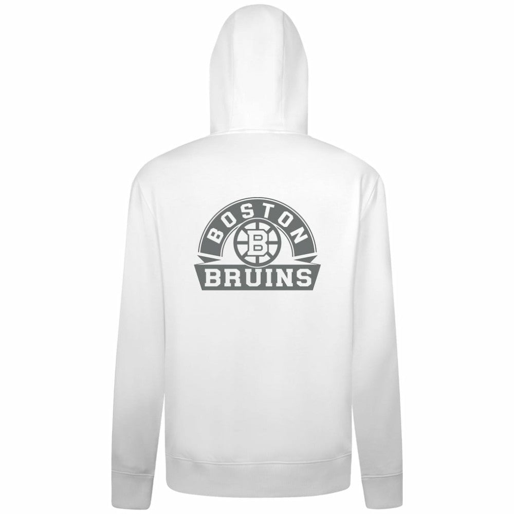 Boston Bruins Levelwear Podium Chenille Logo Full-Zip Hoodie - White - NHL