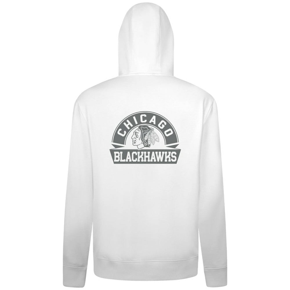 Chicago Blackhawks Levelwear Podium Banner Arch Full-Zip Hoodie - White - NHL