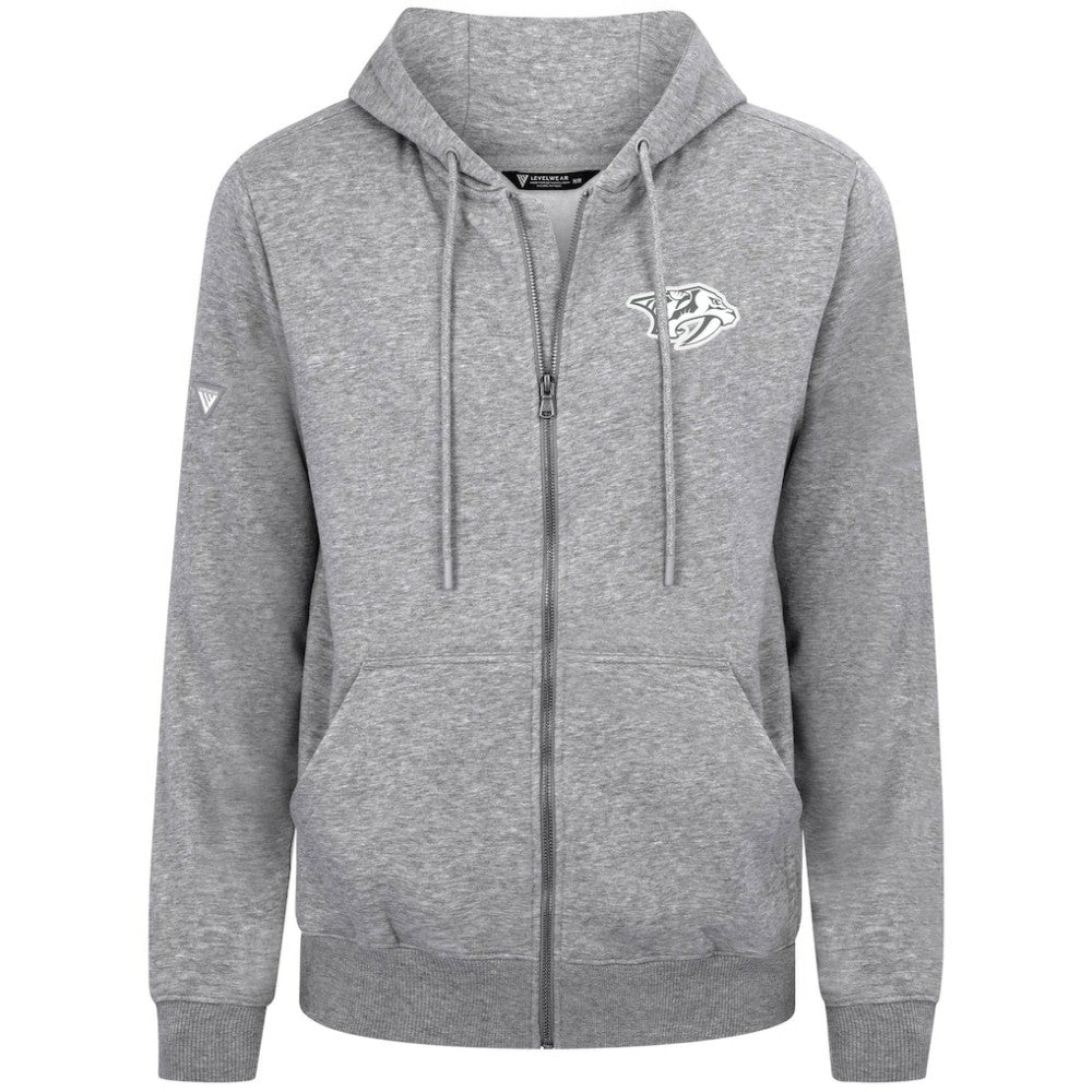 Nashville Predators Levelwear Podium Banner Arch Full-Zip Hoodie - Gray - NHL