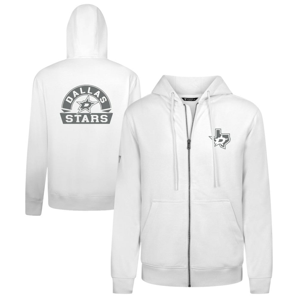 Dallas Stars Levelwear Podium Banner Arch Full-Zip Hoodie - White - NHL