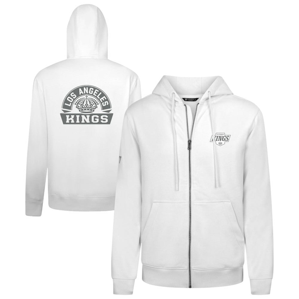 Los Angeles Kings Levelwear Podium Banner Arch Full-Zip Hoodie - White - NHL