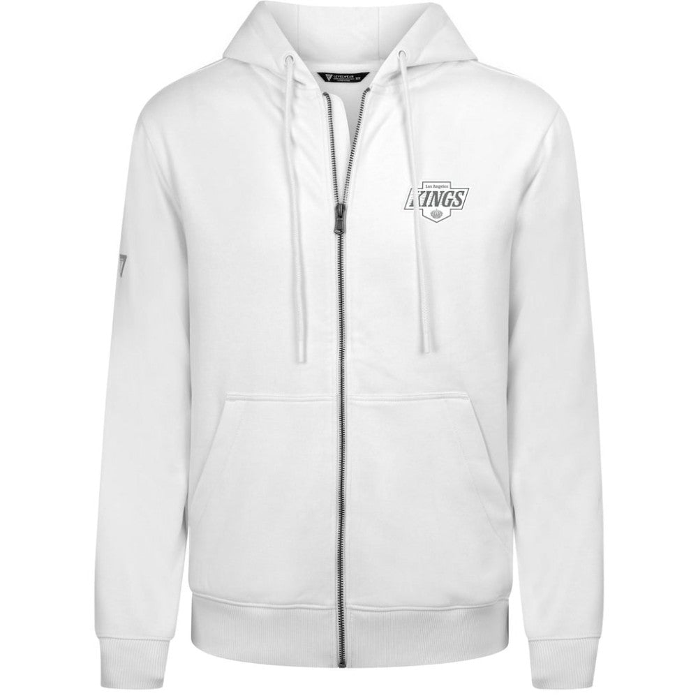 Los Angeles Kings Levelwear Podium Banner Arch Full-Zip Hoodie - White - NHL