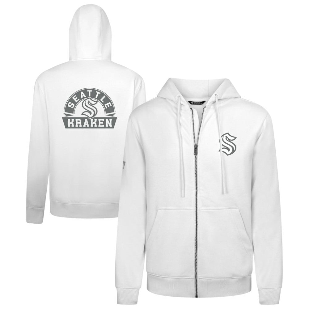 Seattle Kraken Levelwear Podium Banner Arch Full-Zip Hoodie - White - NHL