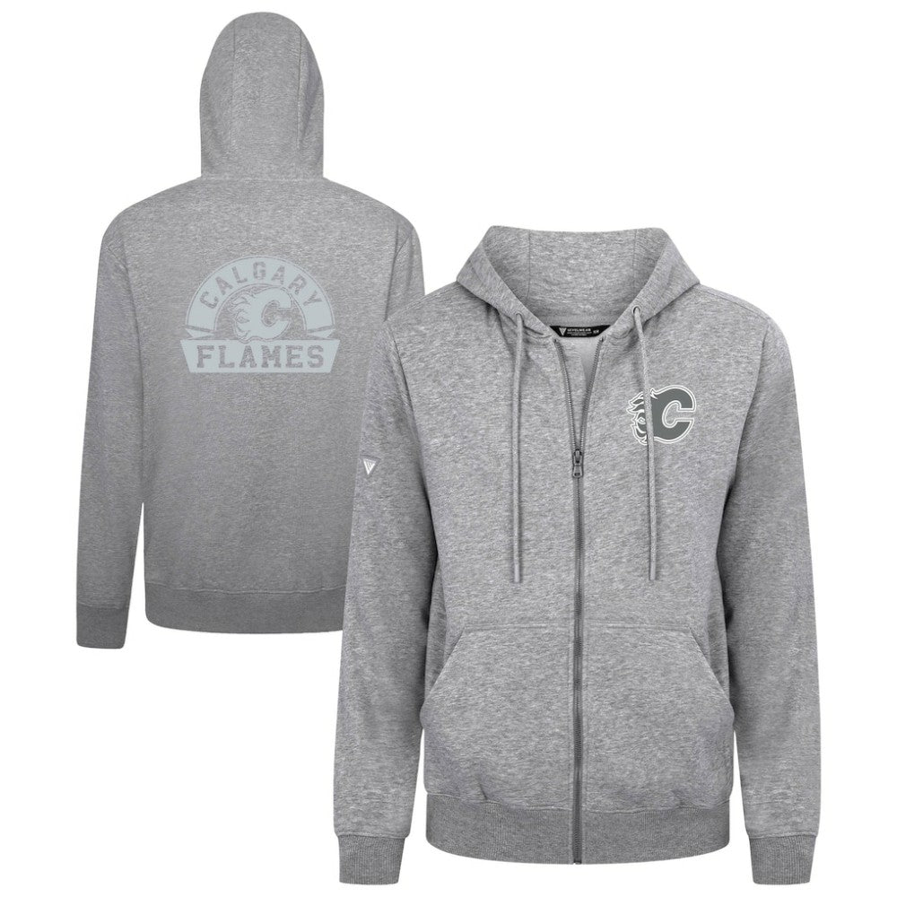 Calgary Flames Levelwear Podium Banner Arch Full-Zip Hoodie - Gray - NHL