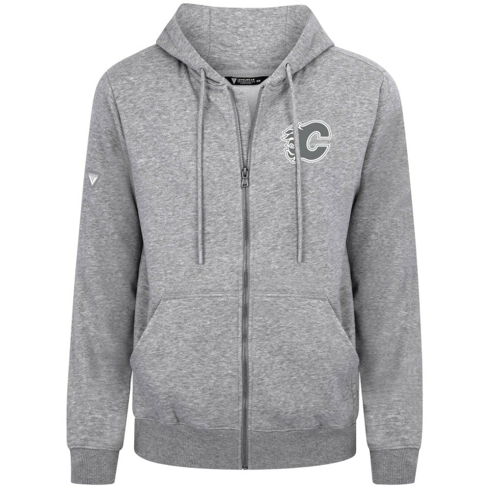 Calgary Flames Levelwear Podium Banner Arch Full-Zip Hoodie - Gray - NHL