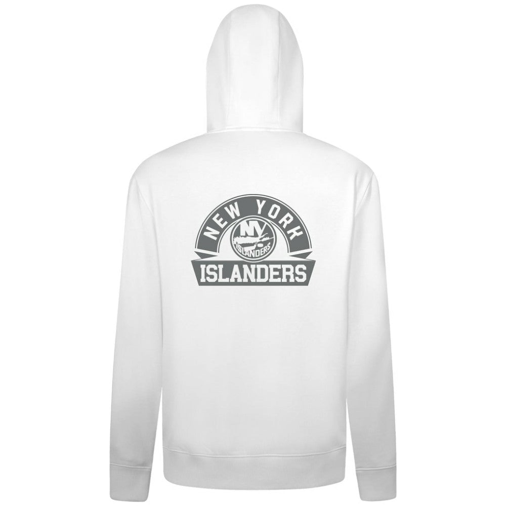 New York Islanders Levelwear Podium Banner Arch Full-Zip Hoodie - White - NHL