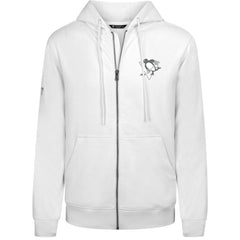 Pittsburgh Penguins Levelwear Podium Banner Arch Full-Zip Hoodie - White - NHL