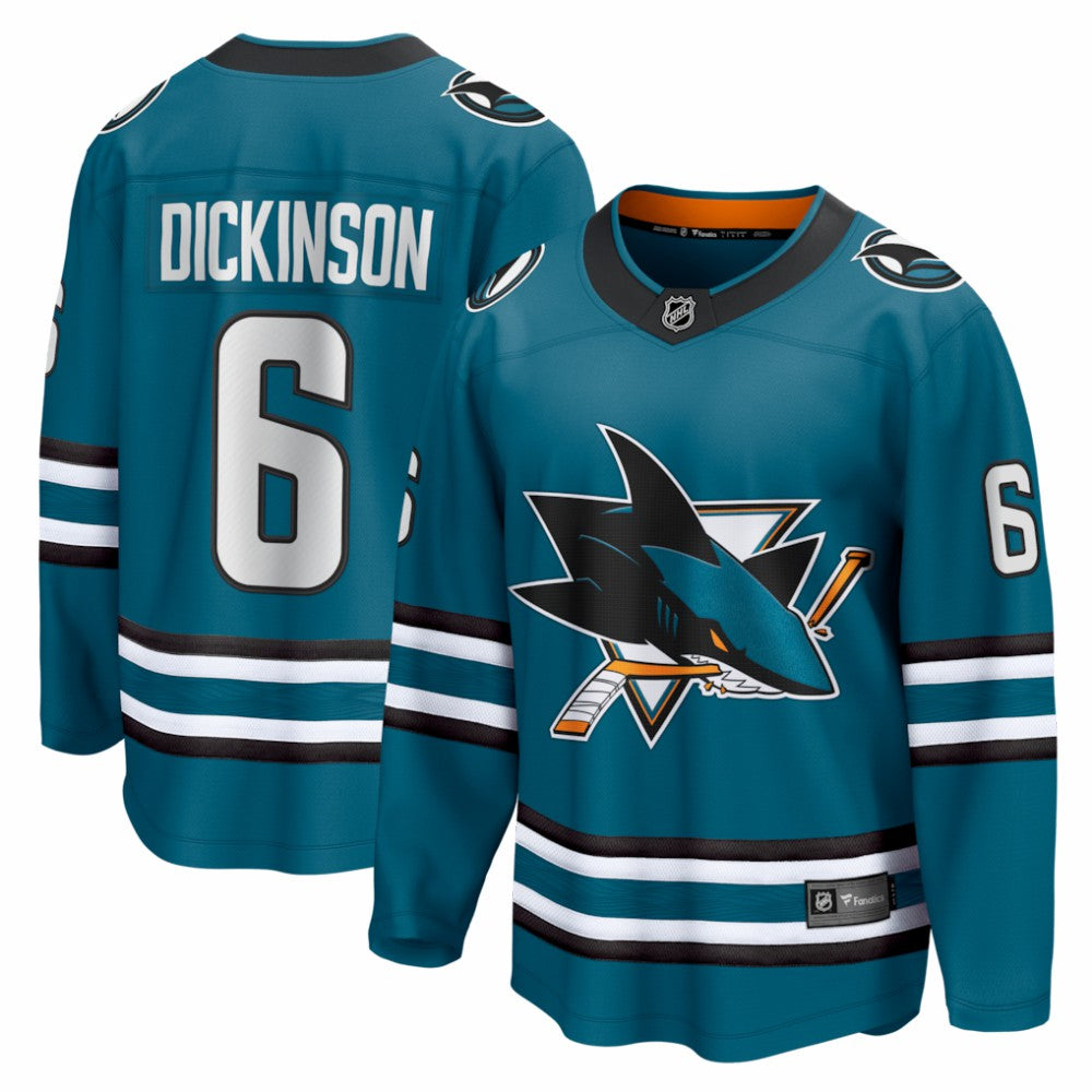 Sam Dickinson San Jose Sharks Fanatics Home Breakaway Jersey - Teal - NHL