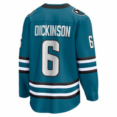Sam Dickinson San Jose Sharks Fanatics Home Breakaway Jersey - Teal - NHL