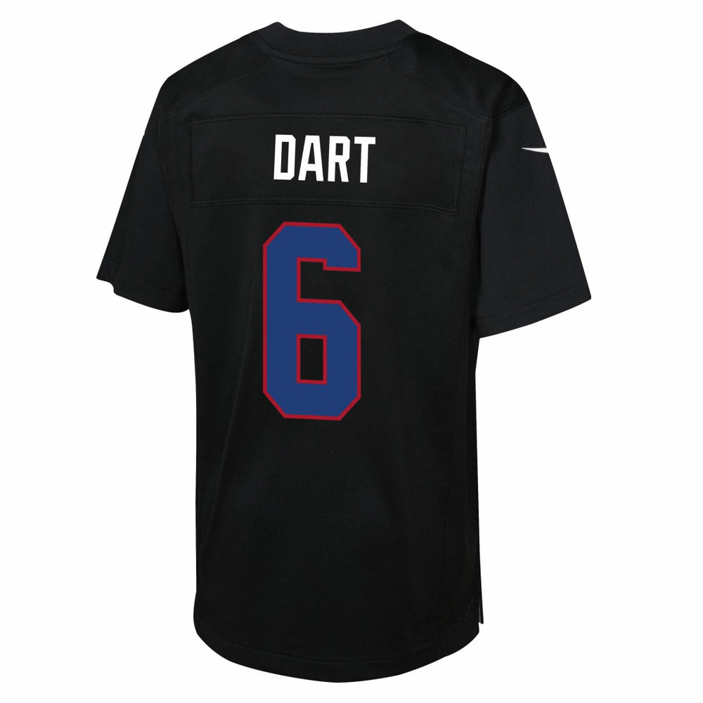 Jaxson Dart New York Giants Youth Fashion Game Jersey Carbon Black | Nike for Sale