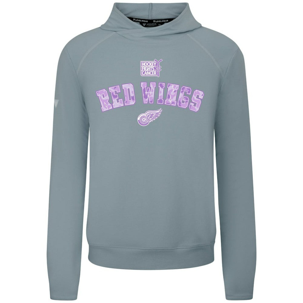 Detroit Red Wings Levelwear Hockey Fights Cancer Mandate Tri-Blend Hoodie - Gray - NHL