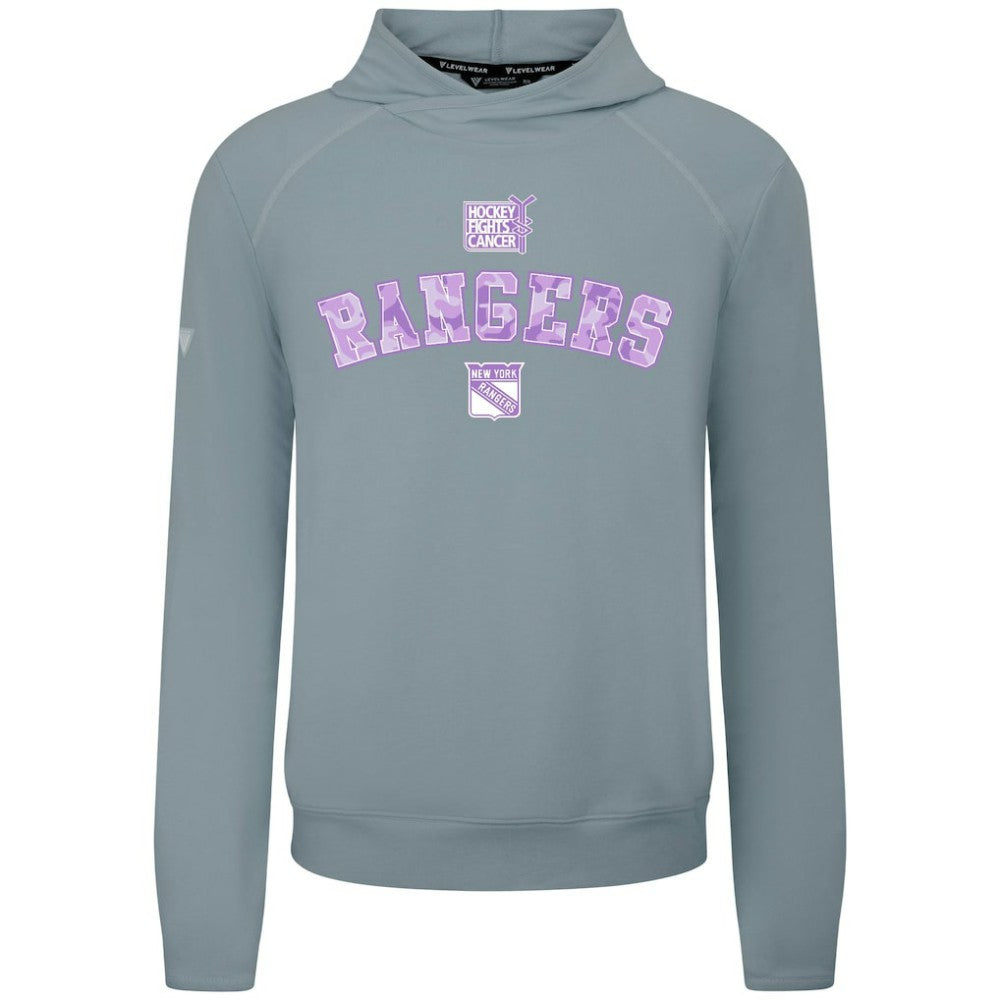 New York Rangers Levelwear Hockey Fights Cancer Mandate Tri-Blend Hoodie - Gray - NHL