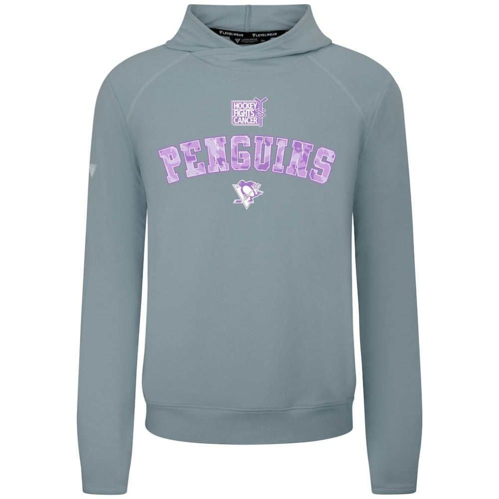 Pittsburgh Penguins Levelwear Hockey Fights Cancer Mandate Tri-Blend Hoodie - Gray - NHL