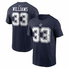 Javonte Williams Dallas Cowboys Name & Number T-Shirt Navy | Nike for Sale