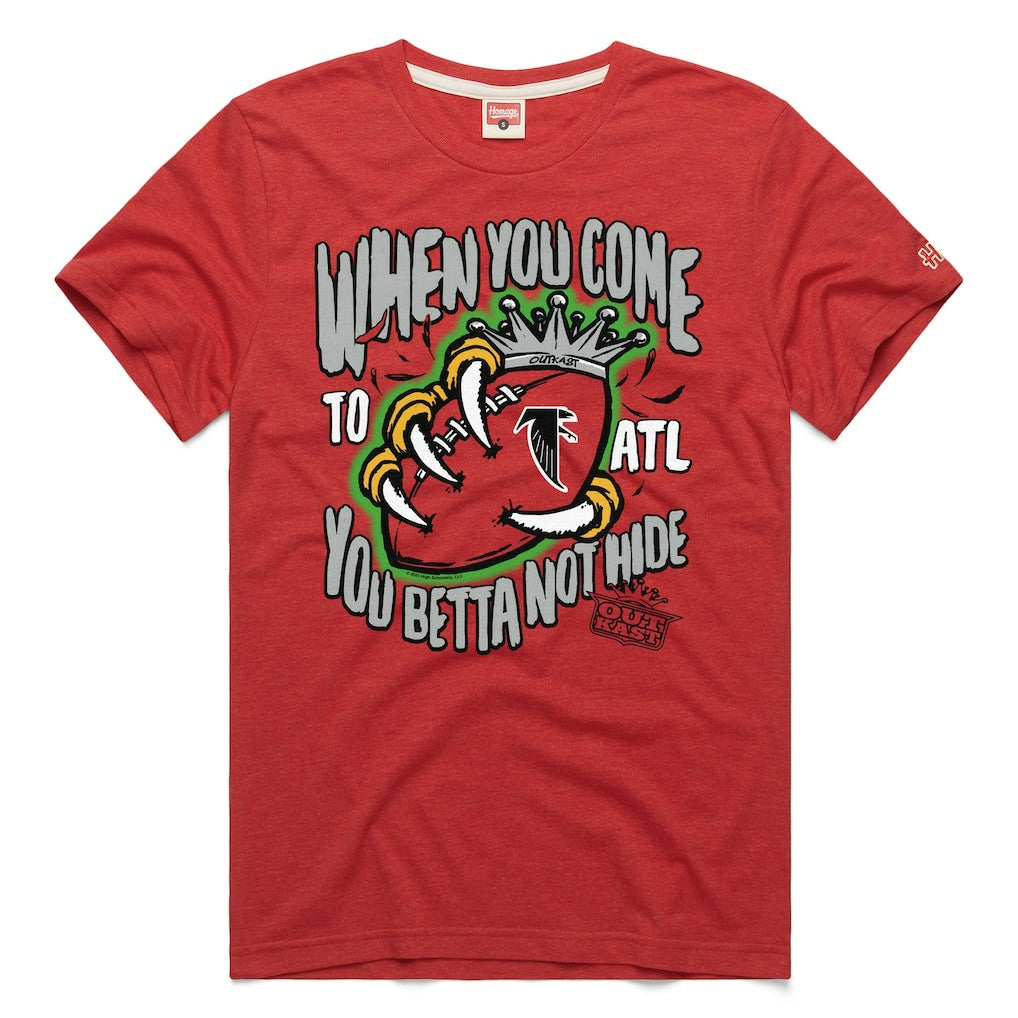 Atlanta Falcons x OutKast Homage Unisex You Betta Not Hide Tri-Blend T-Shirt Red | NFL