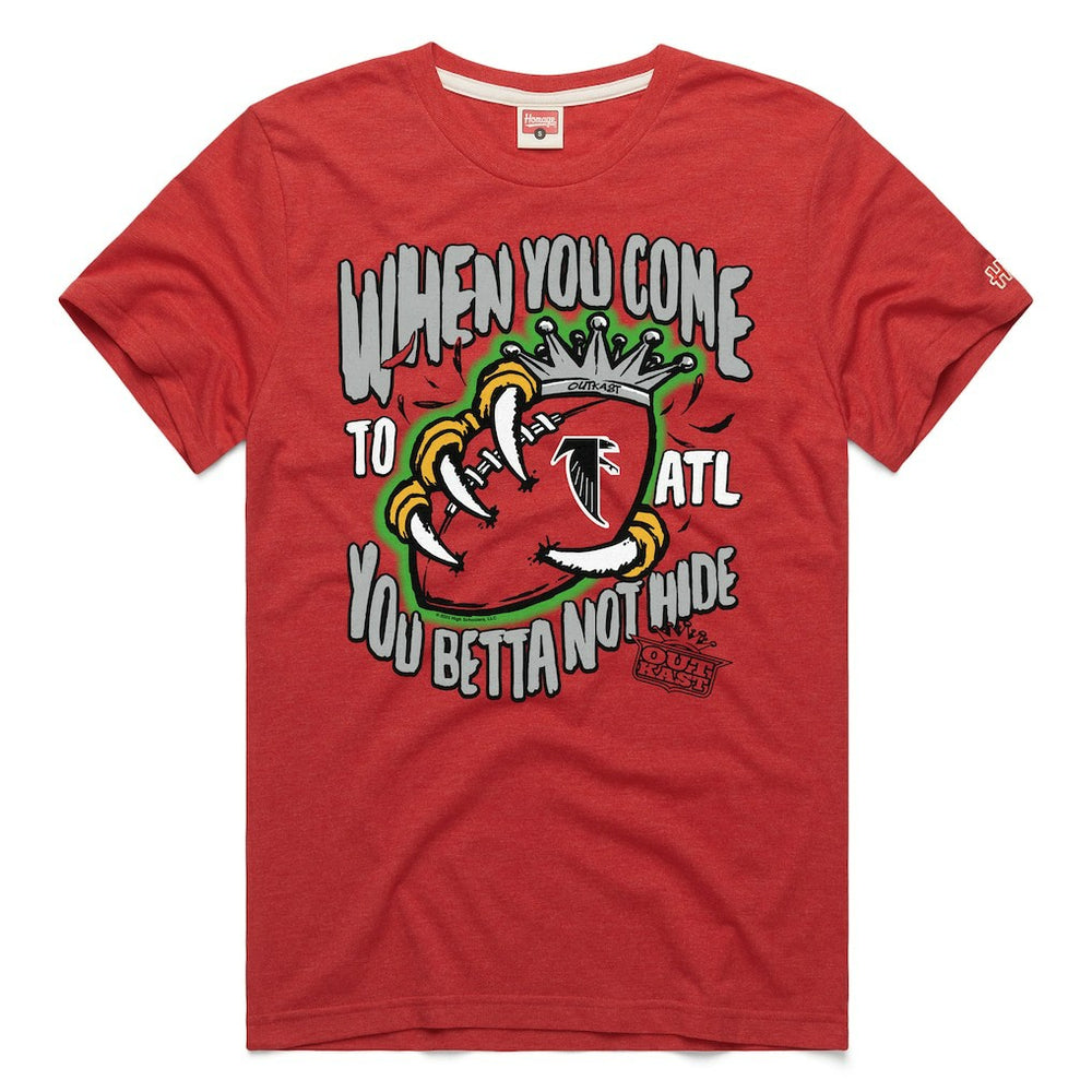 Atlanta Falcons x OutKast Homage Unisex You Betta Not Hide Tri-Blend T-Shirt Red | NFL