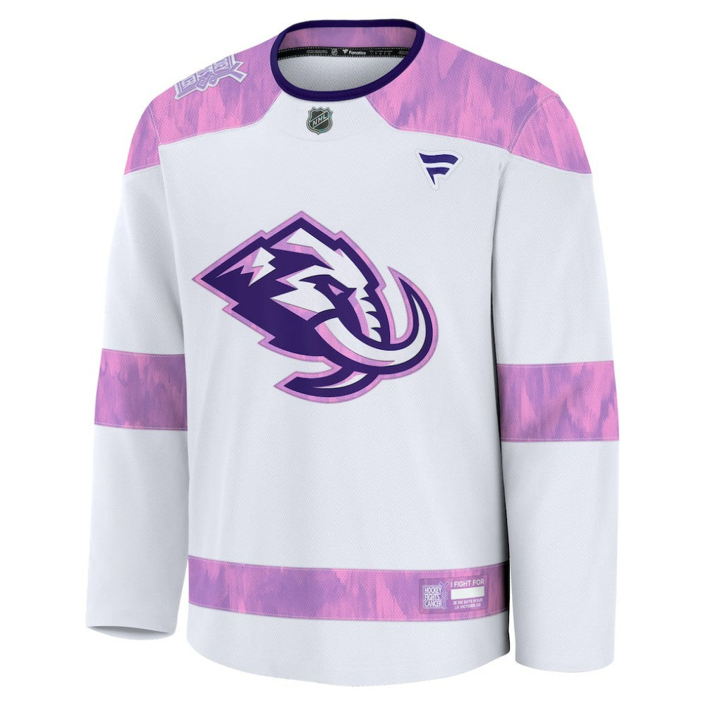 Utah Mammoth Fanatics Hockey Fights Cancer Survivor Practice Jersey - White - NHL