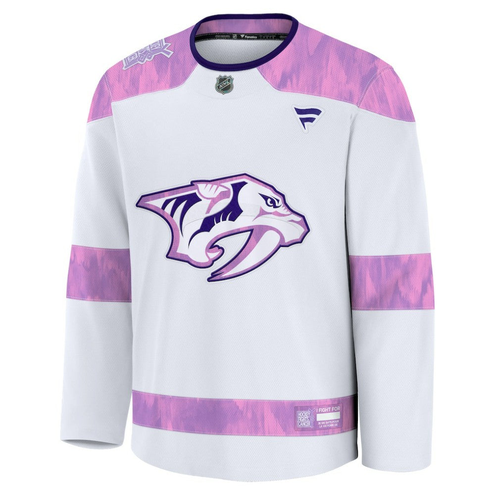 Nashville Predators Fanatics Hockey Fights Cancer Survivor Practice Jersey - White - NHL