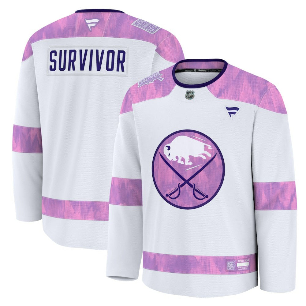 Buffalo Sabres Fanatics Hockey Fights Cancer Survivor Practice Jersey - White - NHL