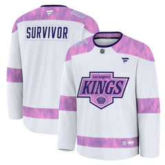 Los Angeles Kings Fanatics Hockey Fights Cancer Survivor Practice Jersey - White - NHL